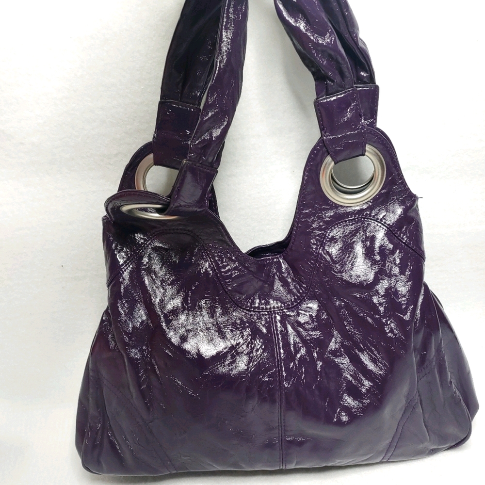 Mirror Mirror Purple Faux Leather Shouler Bag
